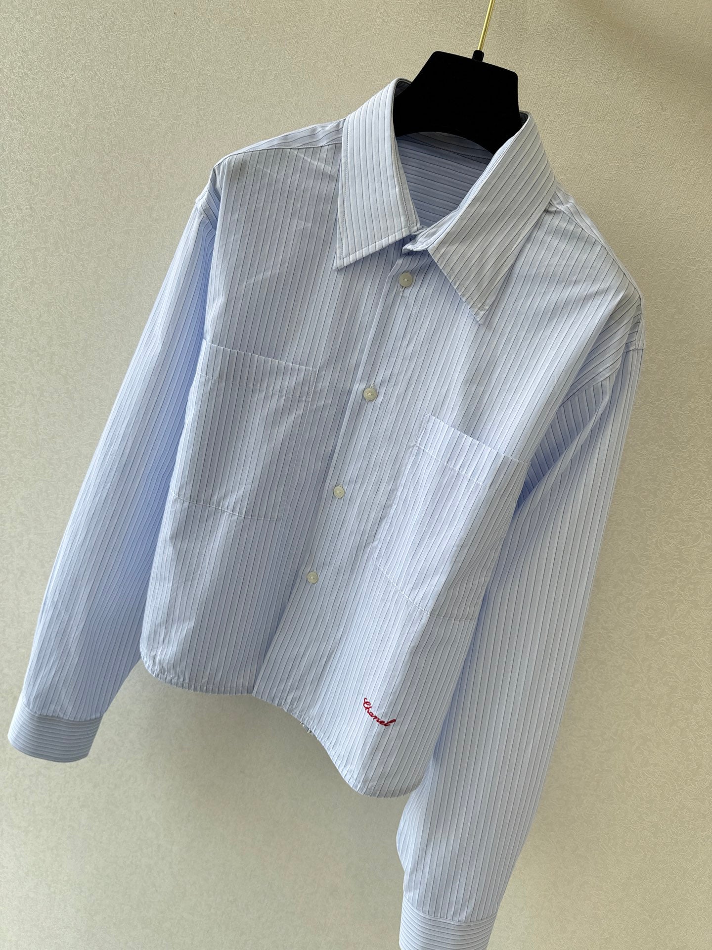 🔥HOT🔥26SS NEW blue and white vertical striped short lapel shirt