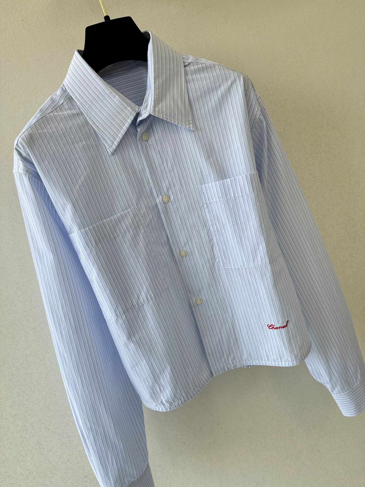 🔥HOT🔥26SS NEW blue and white vertical striped short lapel shirt