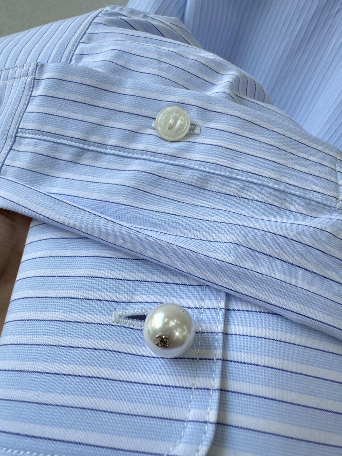 🔥HOT🔥26SS NEW blue and white vertical striped short lapel shirt