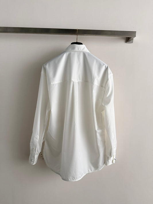 🔥Highest Quality🔥26SS NEW White double pocket long sleeve shirt