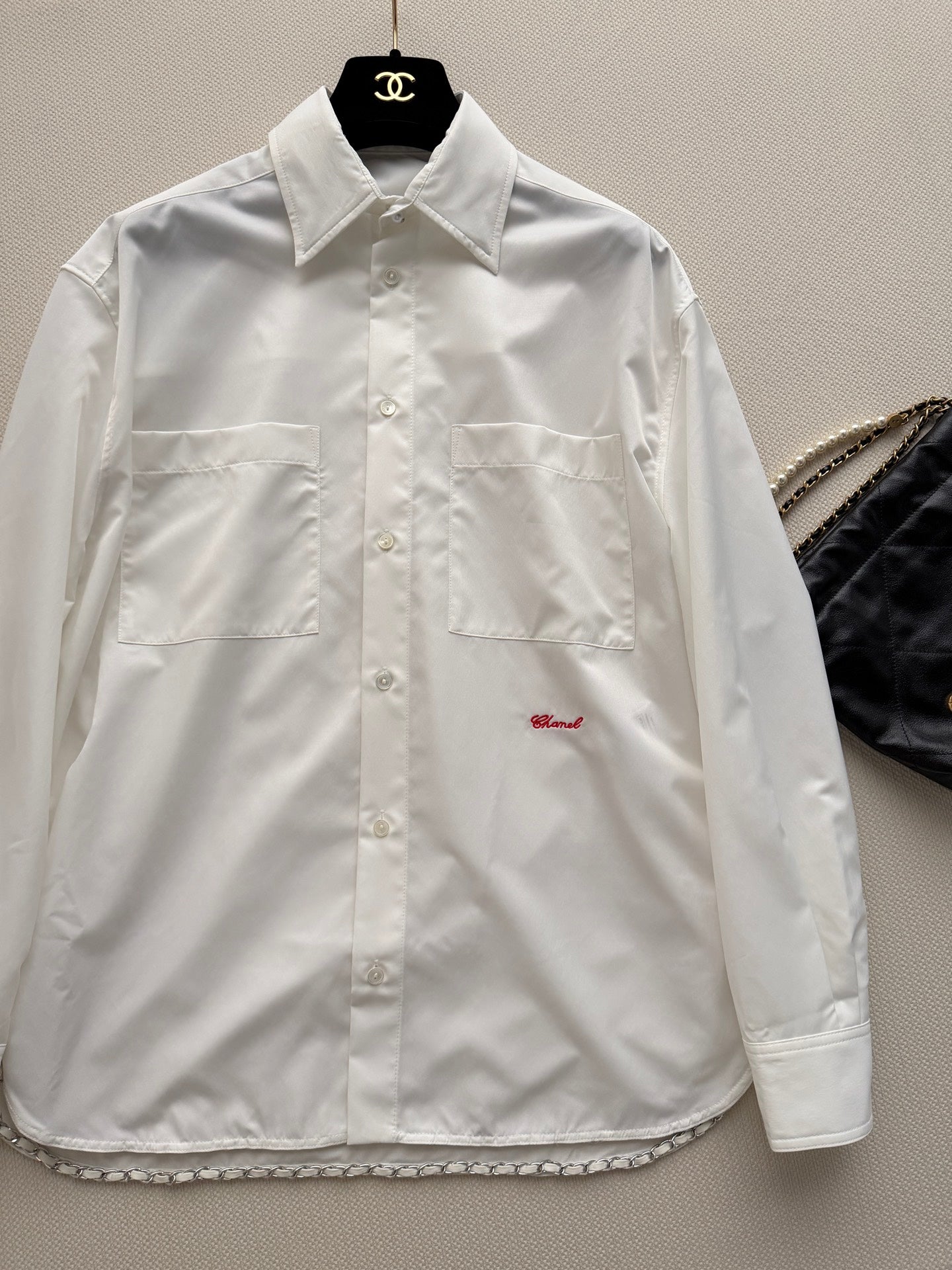 🔥Highest Quality🔥26SS NEW White double pocket long sleeve shirt