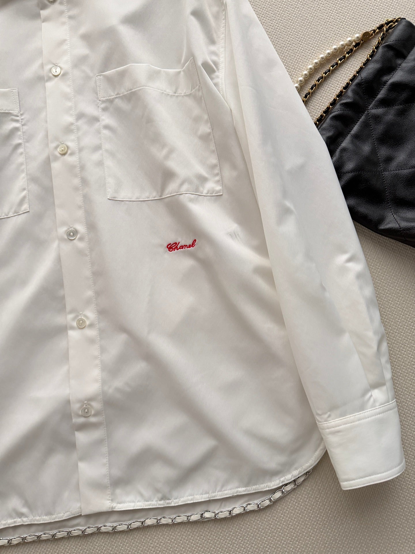🔥Highest Quality🔥26SS NEW White double pocket long sleeve shirt