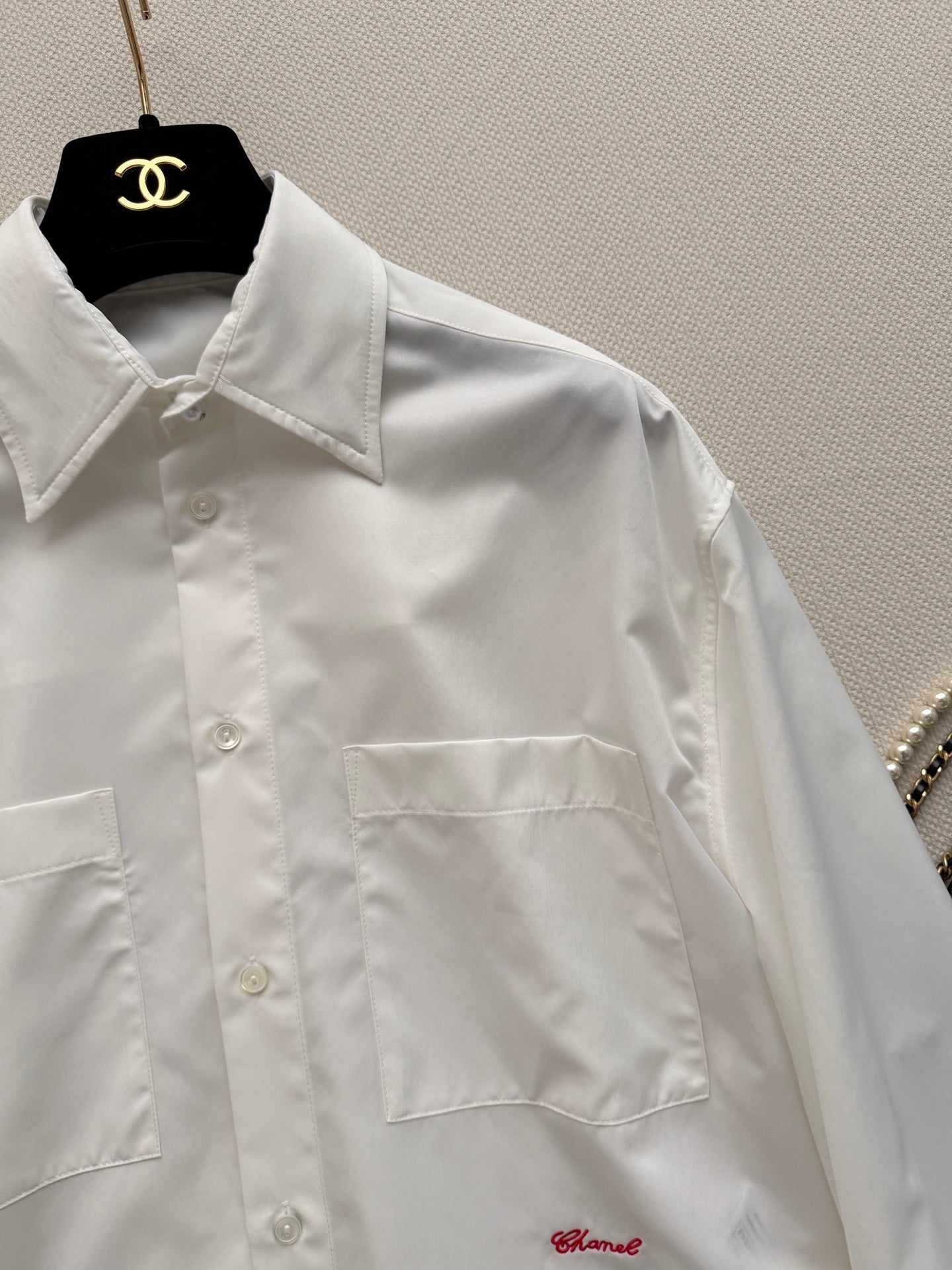 🔥Highest Quality🔥26SS NEW White double pocket long sleeve shirt
