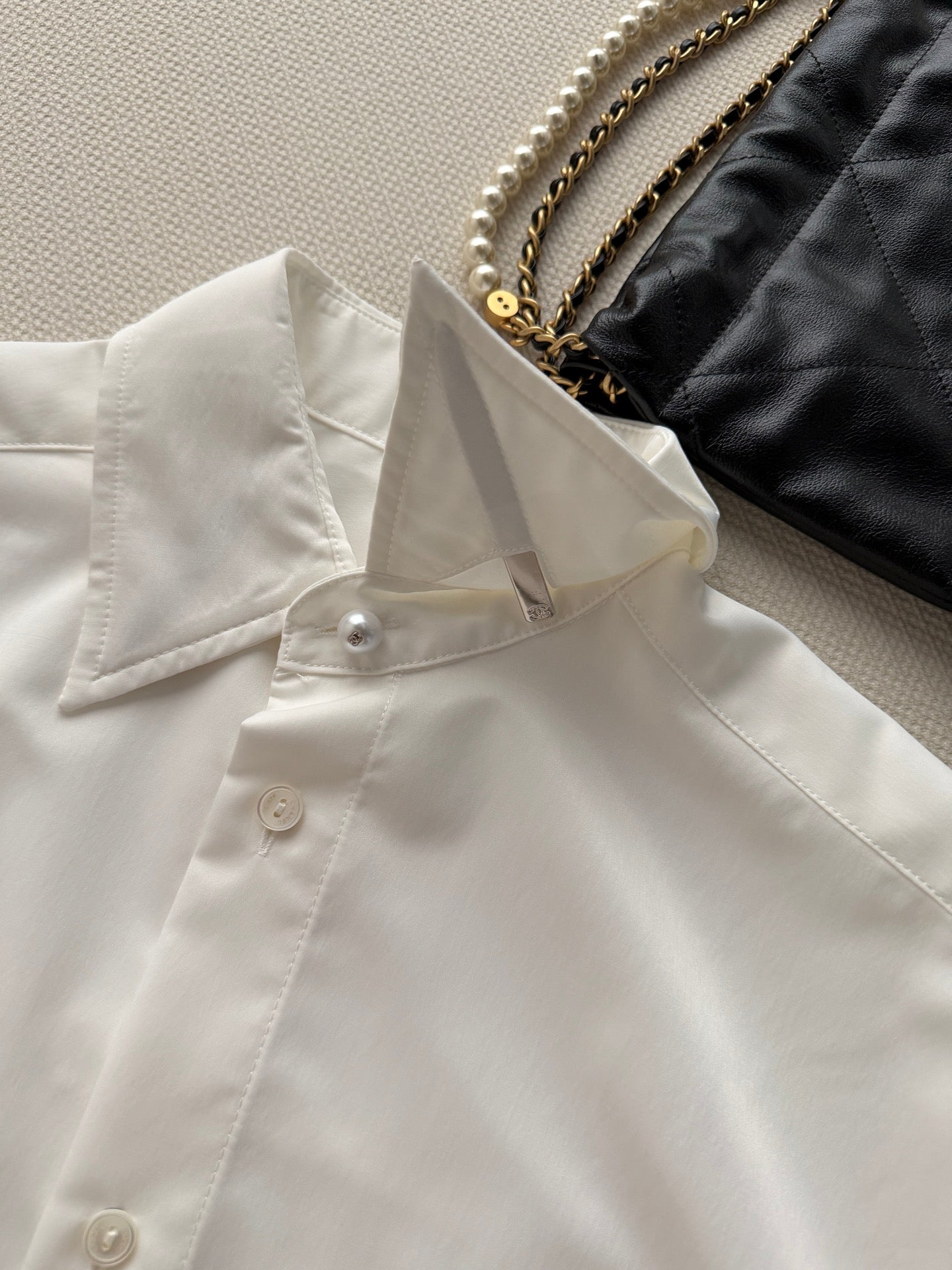 🔥Highest Quality🔥26SS NEW White double pocket long sleeve shirt