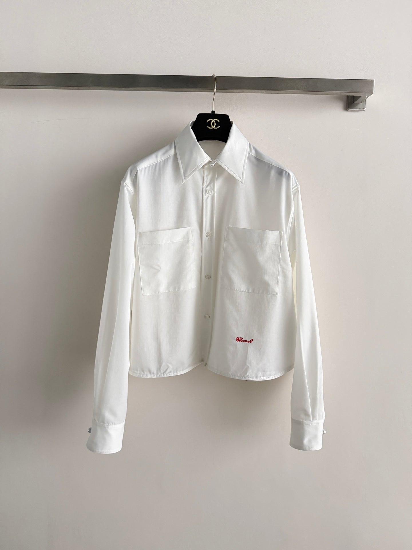 🔥Highest Quality🔥26SS NEW White double pocket long sleeve short shirt