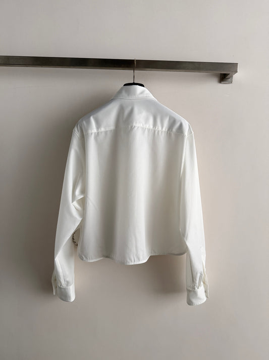 🔥Highest Quality🔥26SS NEW White double pocket long sleeve short shirt