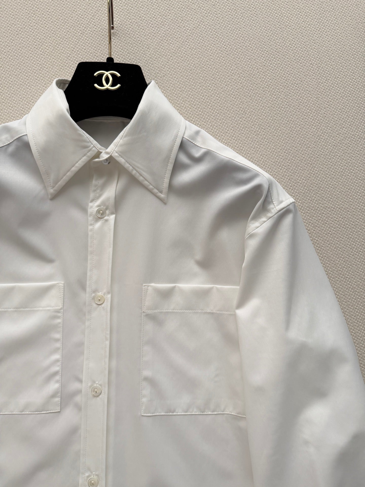 🔥Highest Quality🔥26SS NEW White double pocket long sleeve short shirt