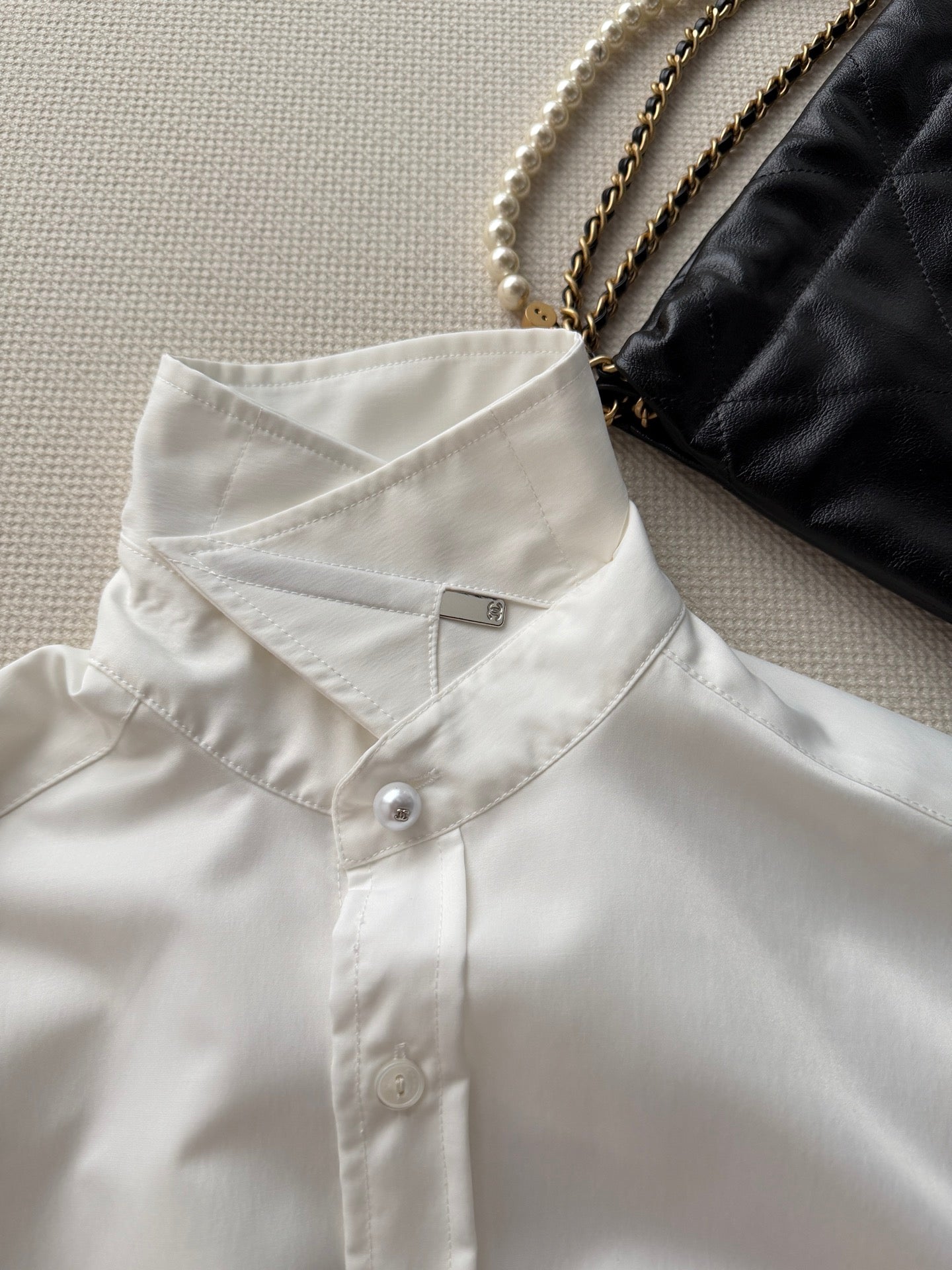 🔥Highest Quality🔥26SS NEW White double pocket long sleeve short shirt