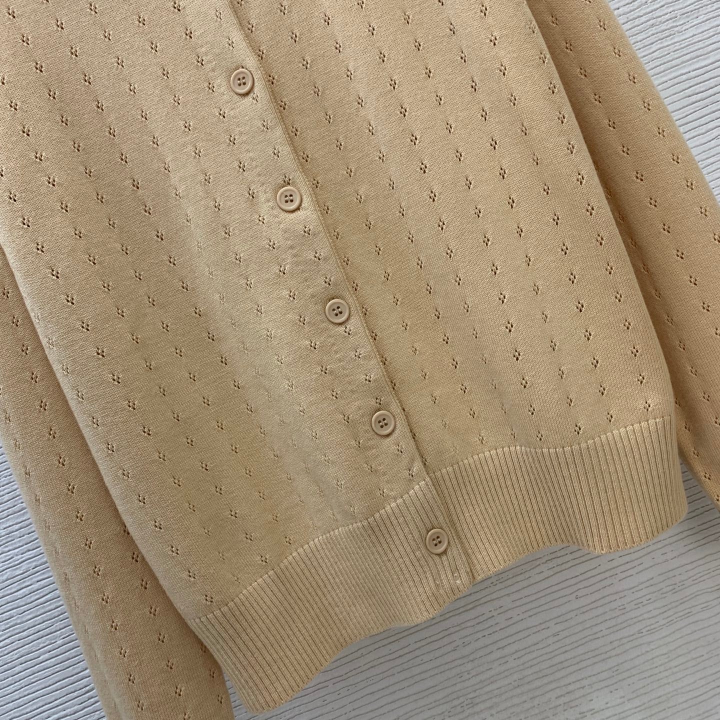 26SS NEW Striped collar button fly long-sleeved knitted cardigan
