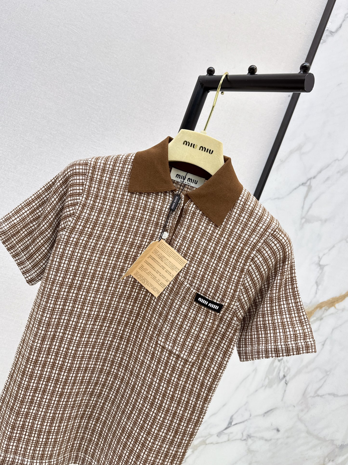 26SS NEW Age-defying Plaid Polo Knit Sweater