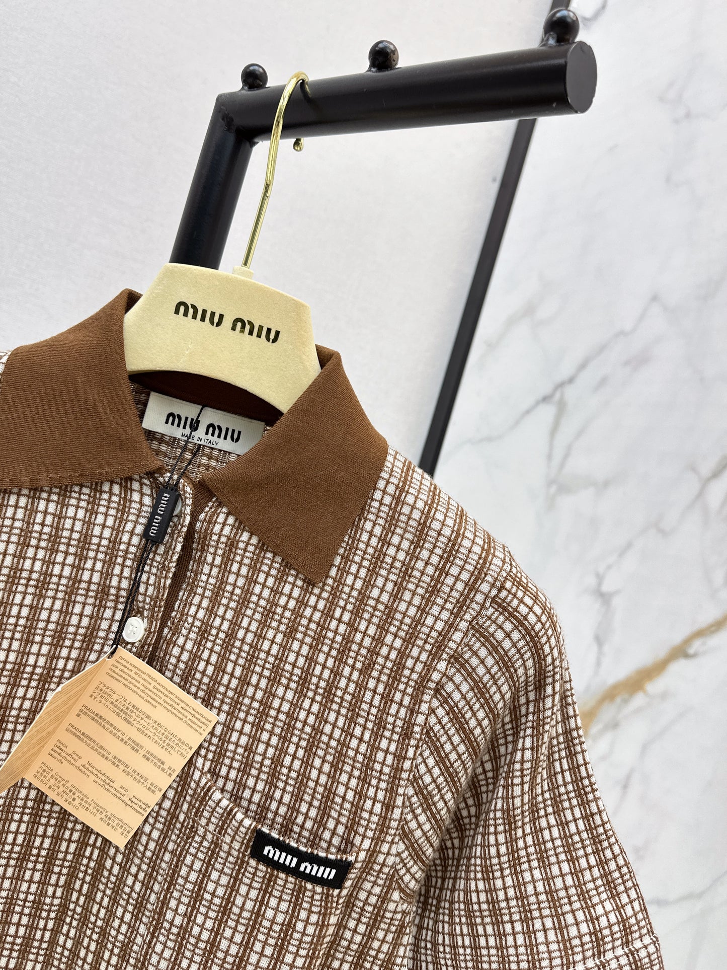 26SS NEW Age-defying Plaid Polo Knit Sweater