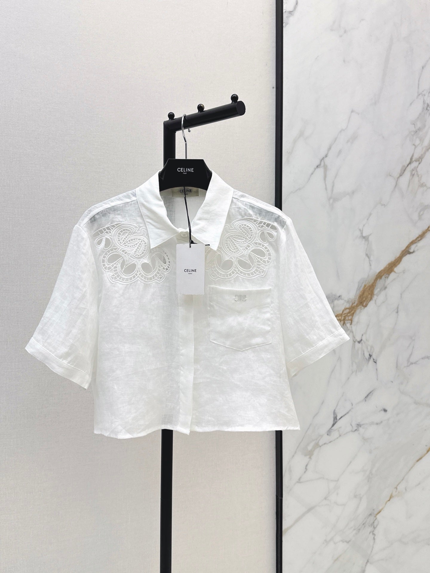 26SS NEW Resort style short embroidered shirt