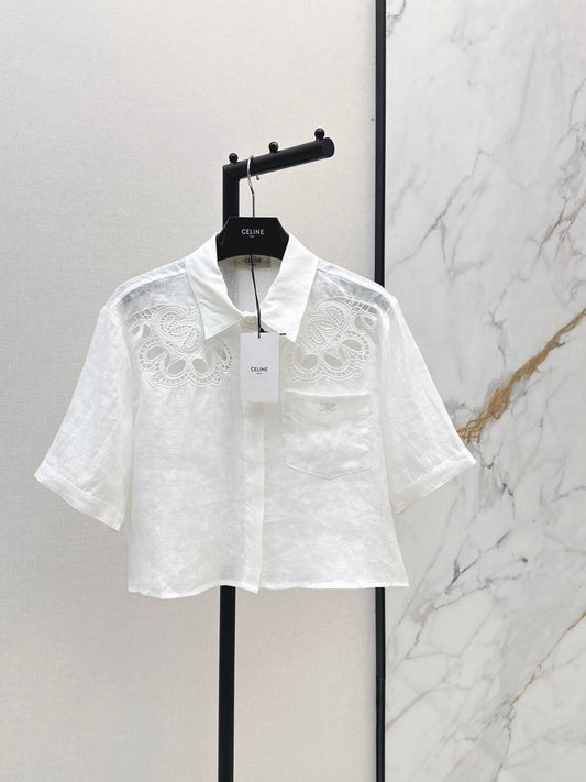 26SS NEW Resort style short embroidered shirt