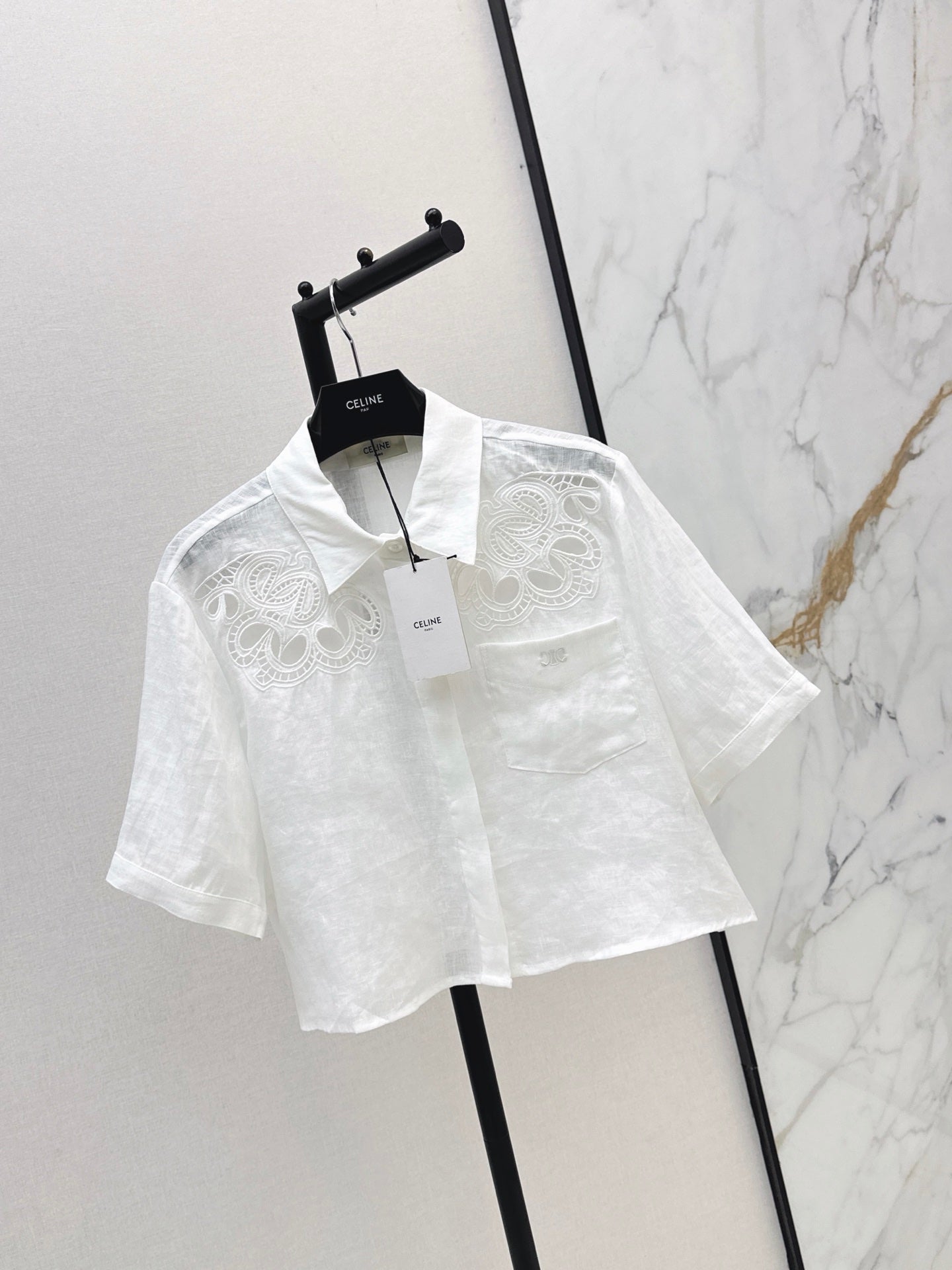 26SS NEW Resort style short embroidered shirt