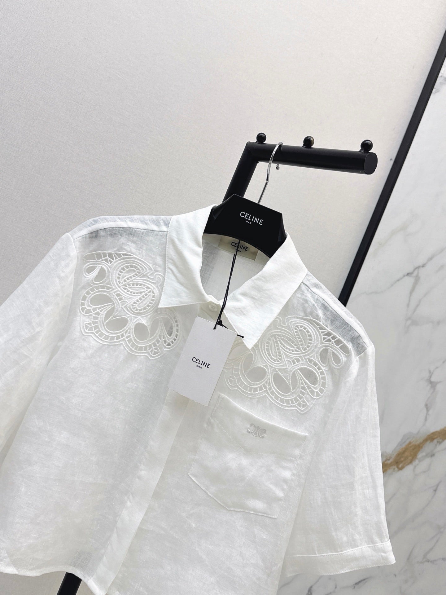 26SS NEW Resort style short embroidered shirt