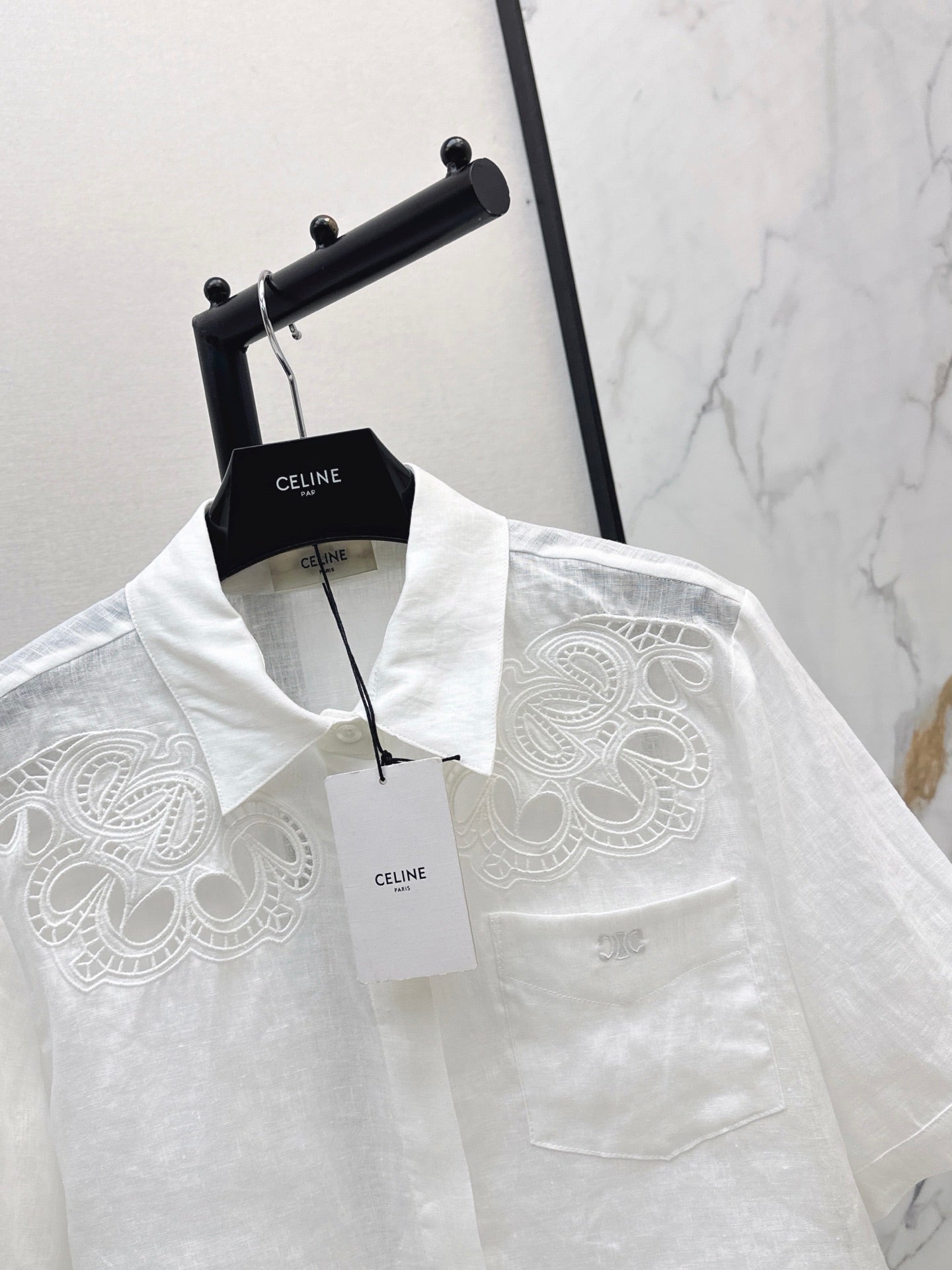 26SS NEW Resort style short embroidered shirt