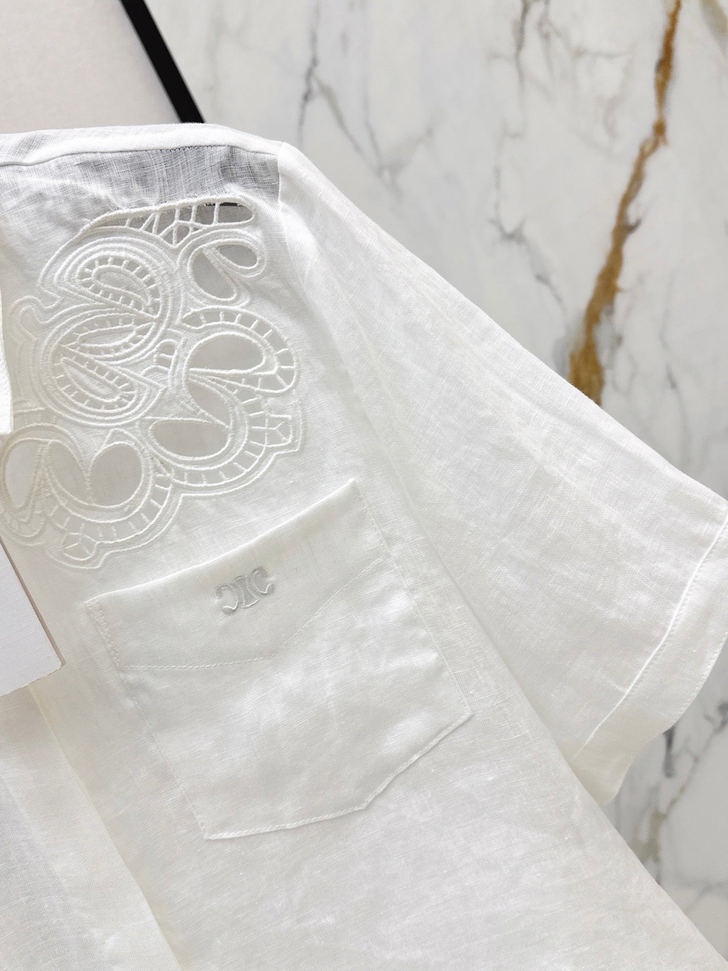 26SS NEW Resort style short embroidered shirt