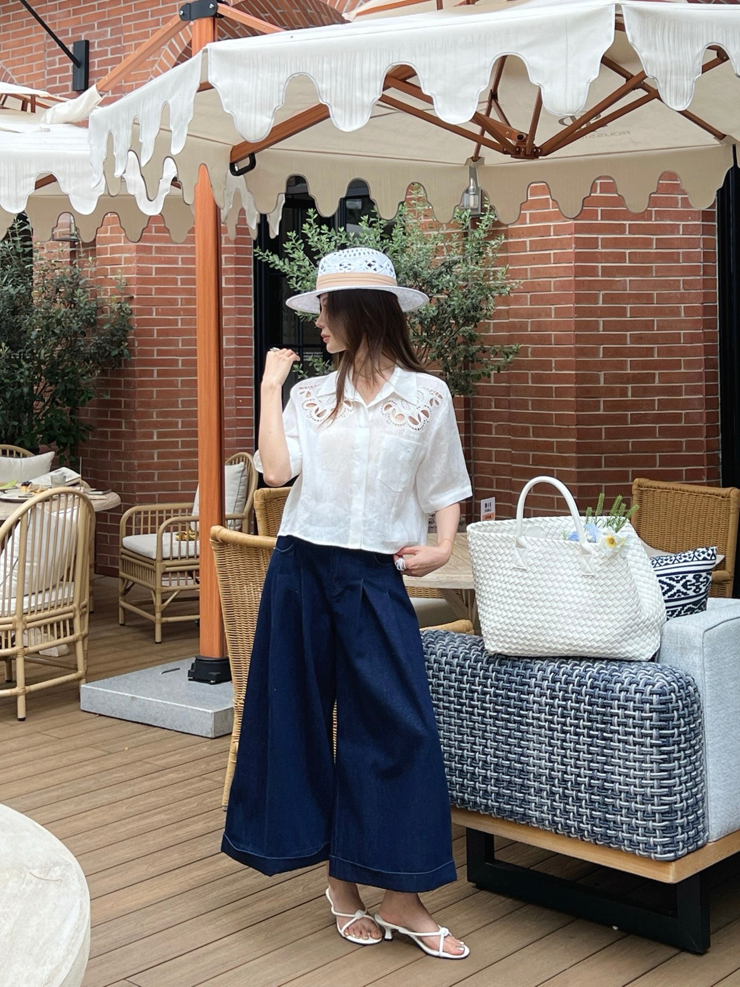 26SS NEW Resort style short embroidered shirt