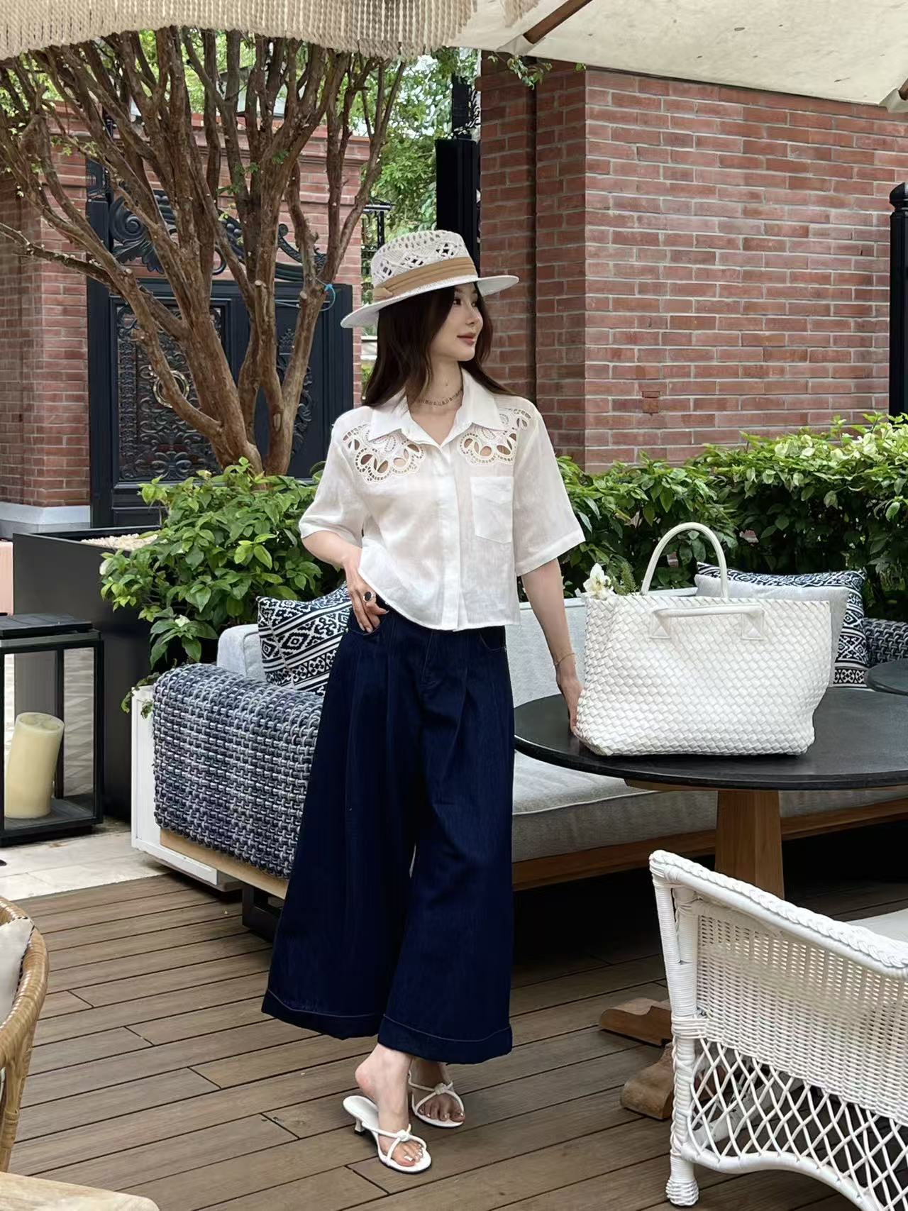 26SS NEW Resort style short embroidered shirt