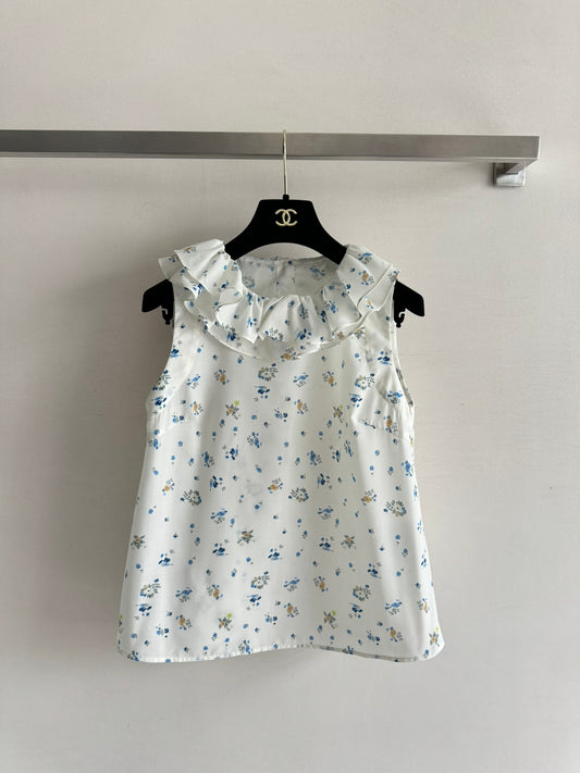 26SS NEW Court Style Floral Vest Shirt