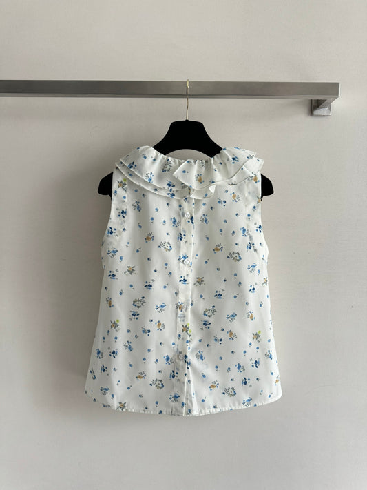 26SS NEW Court Style Floral Vest Shirt