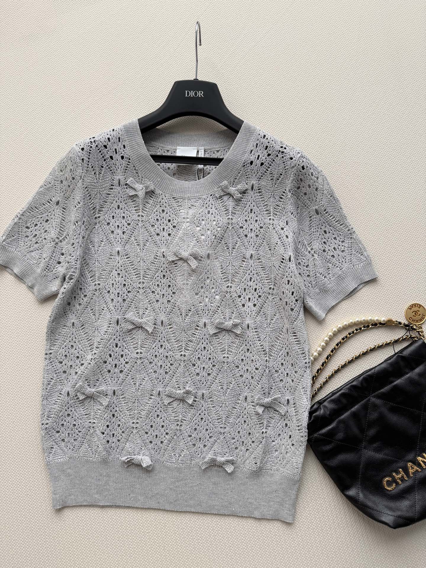 26SS NEW Hollow Knitted Short Sleeve
