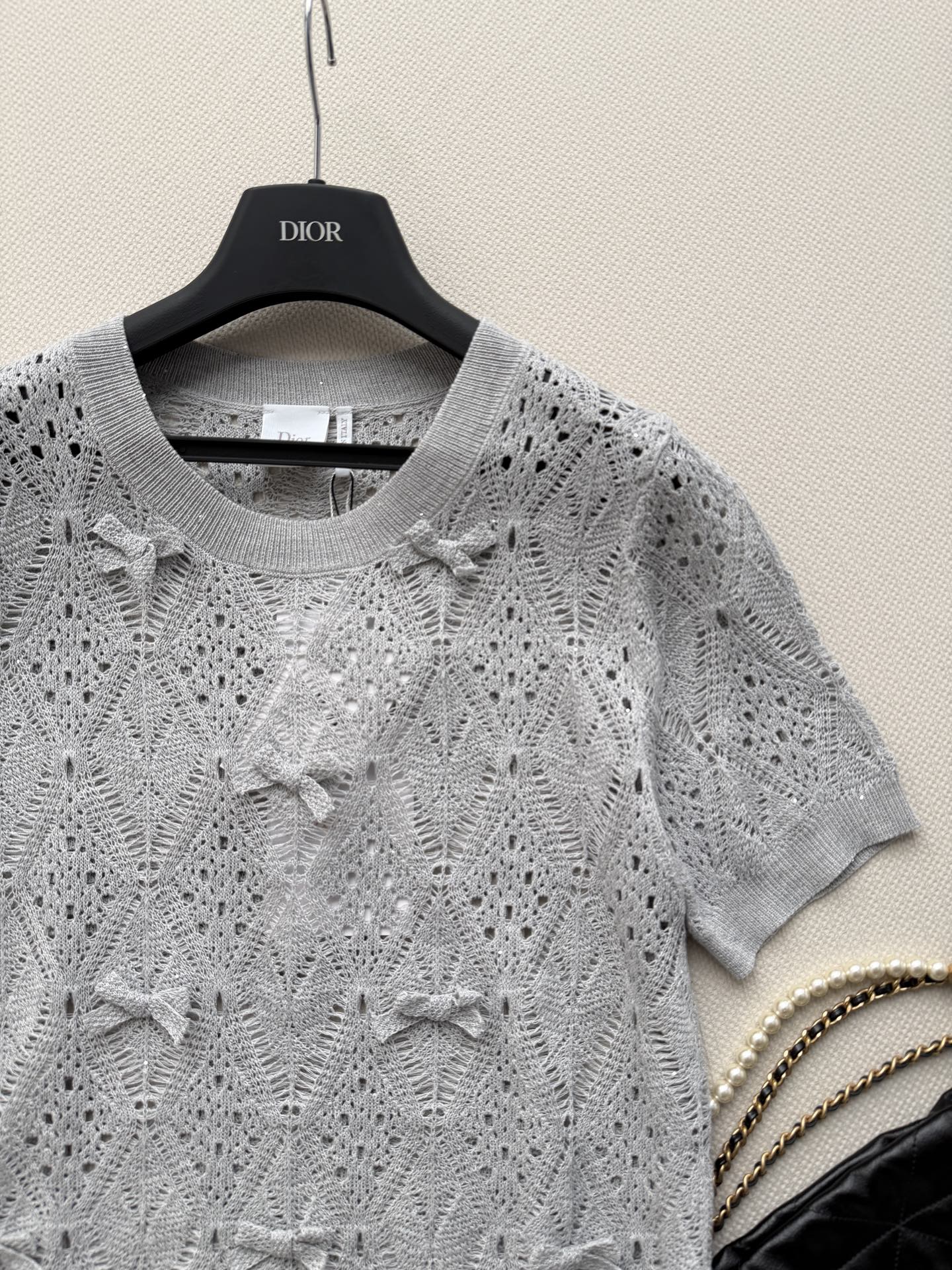 26SS NEW Hollow Knitted Short Sleeve