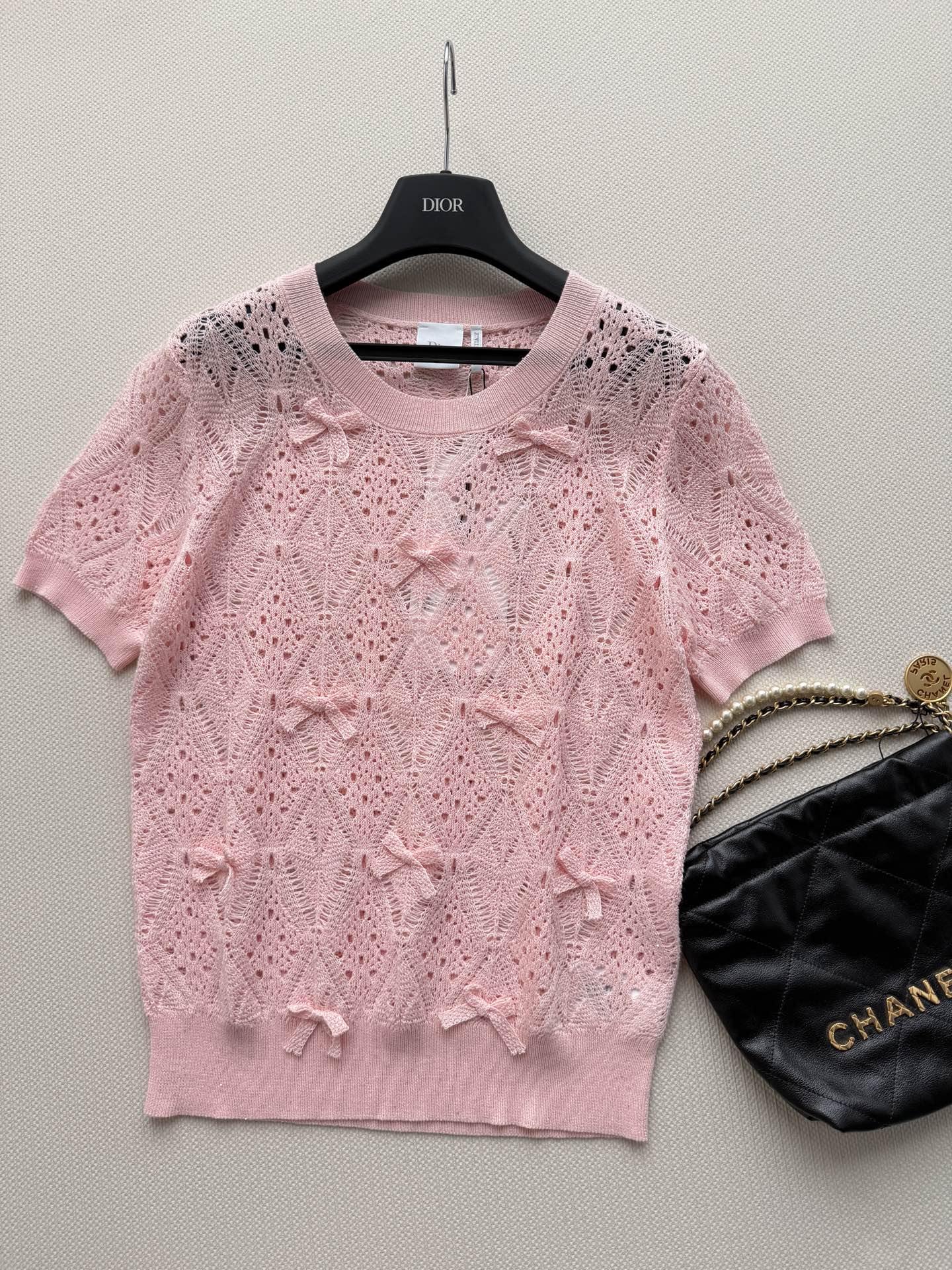 26SS NEW Hollow Knitted Short Sleeve