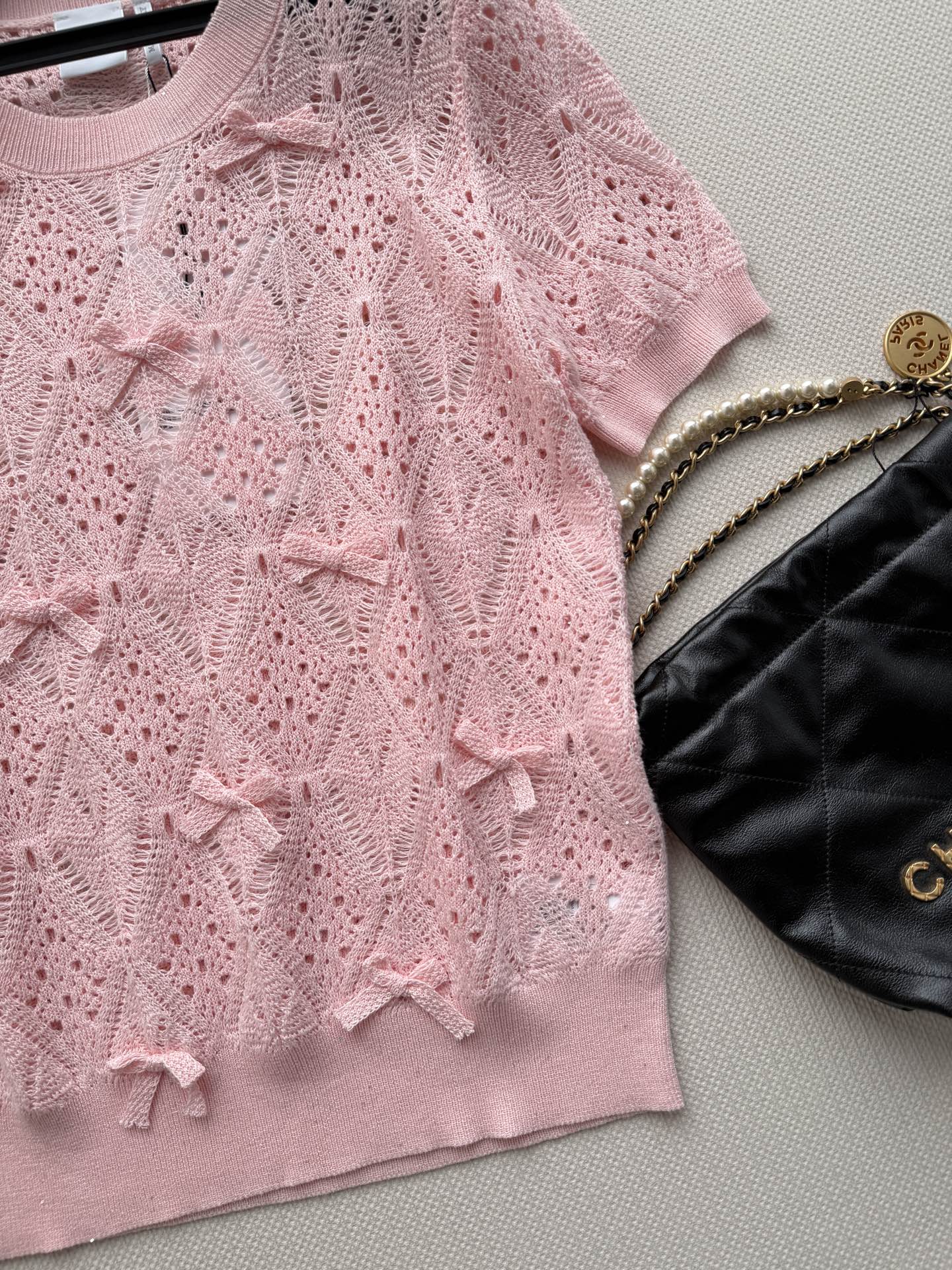 26SS NEW Hollow Knitted Short Sleeve