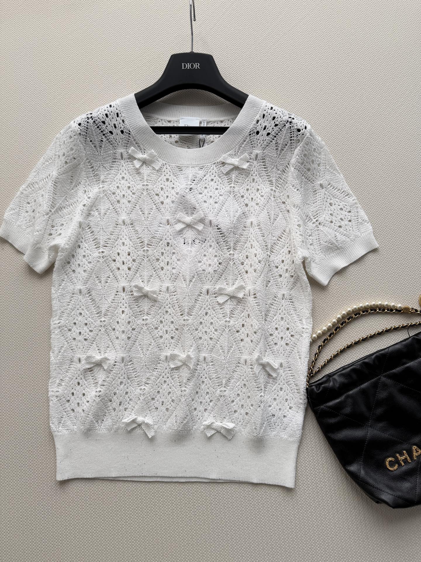 26SS NEW Hollow Knitted Short Sleeve