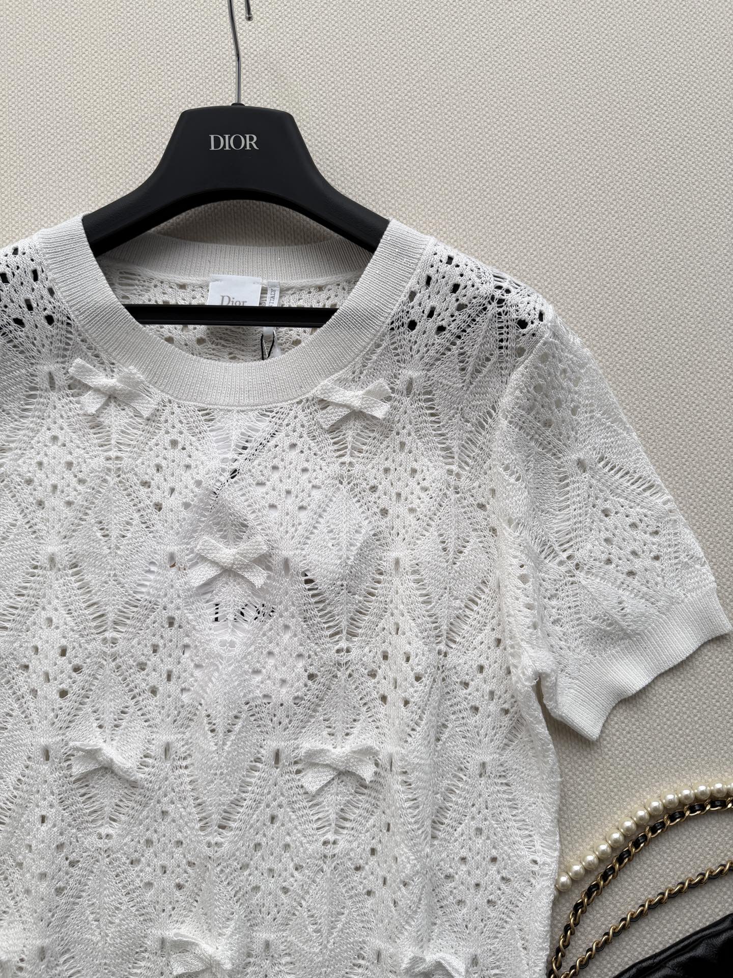 26SS NEW Hollow Knitted Short Sleeve
