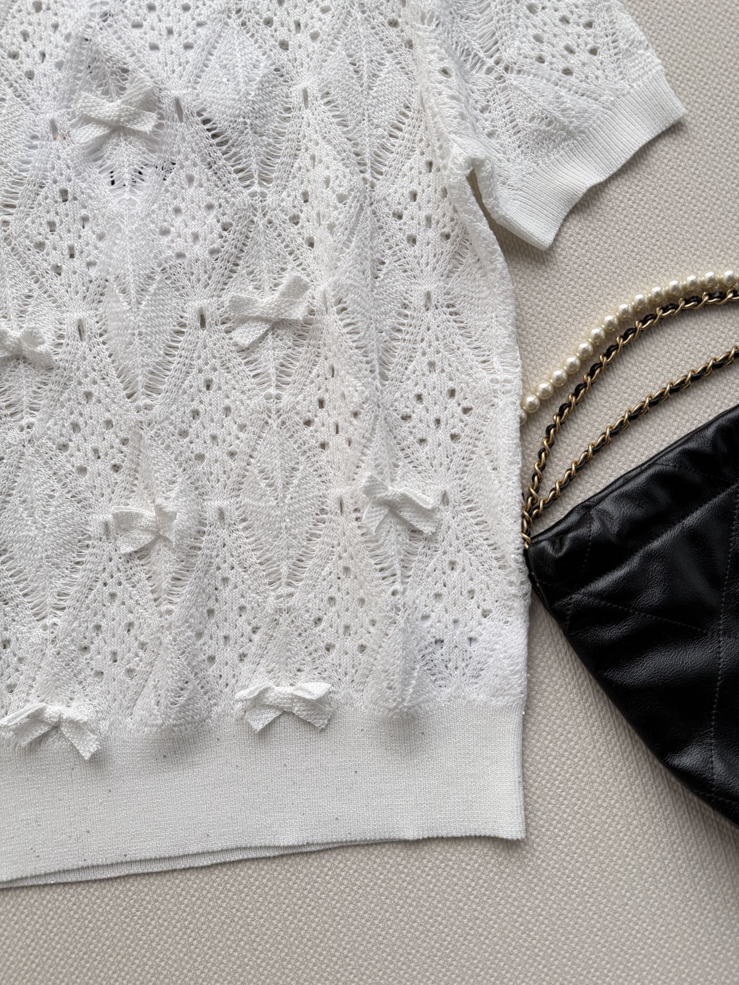 26SS NEW Hollow Knitted Short Sleeve