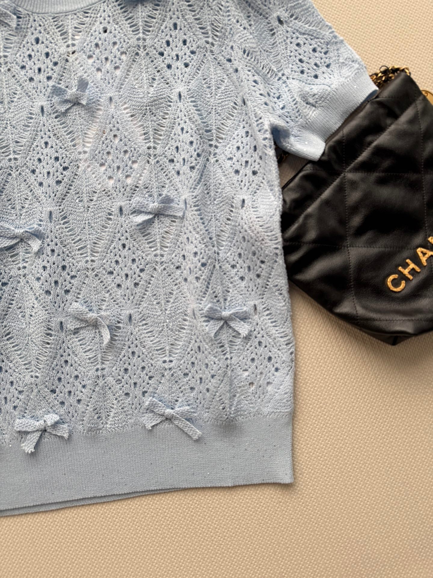 26SS NEW Hollow Knitted Short Sleeve