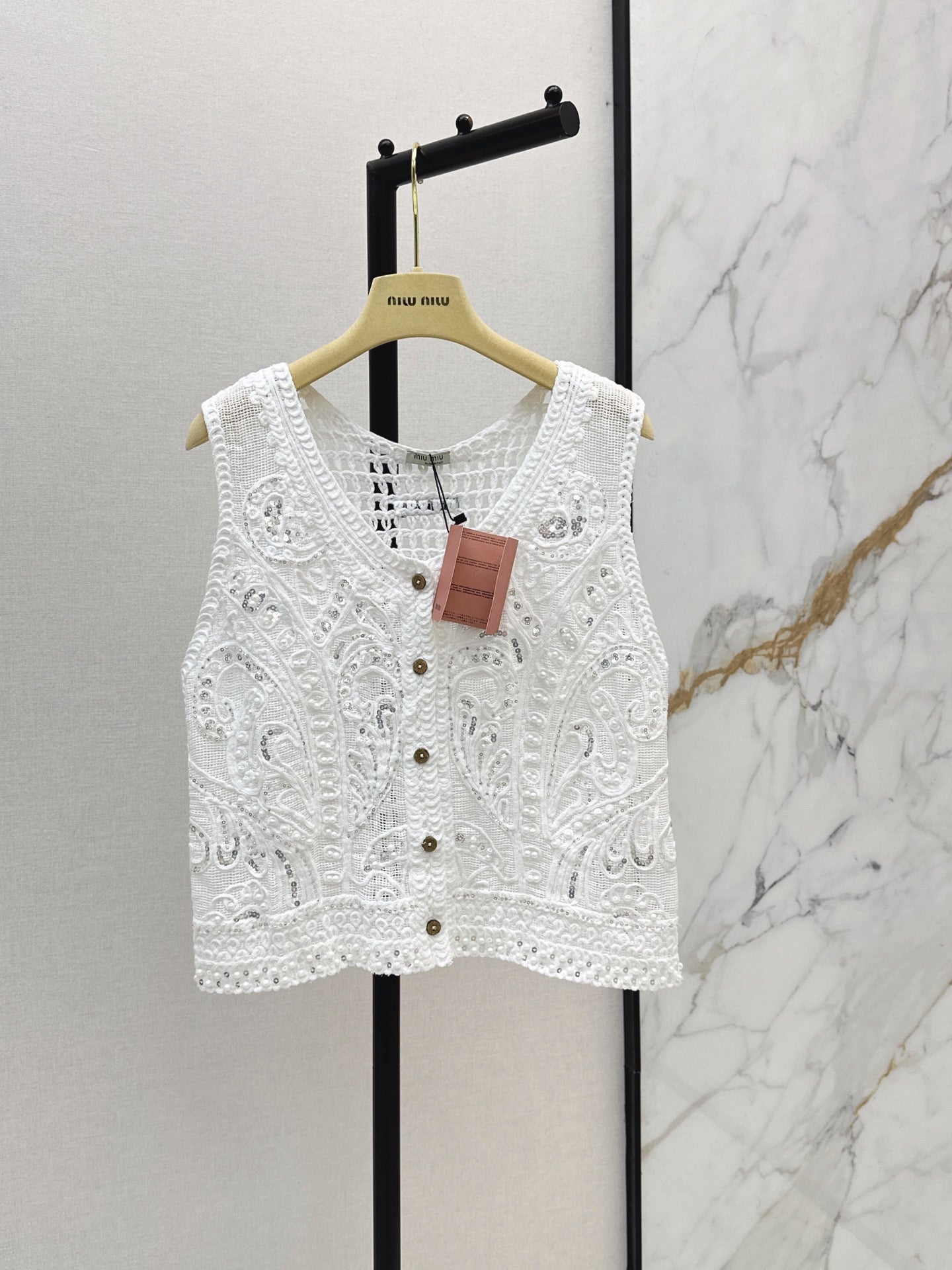 26SS NEW Bohemian style crochet vest