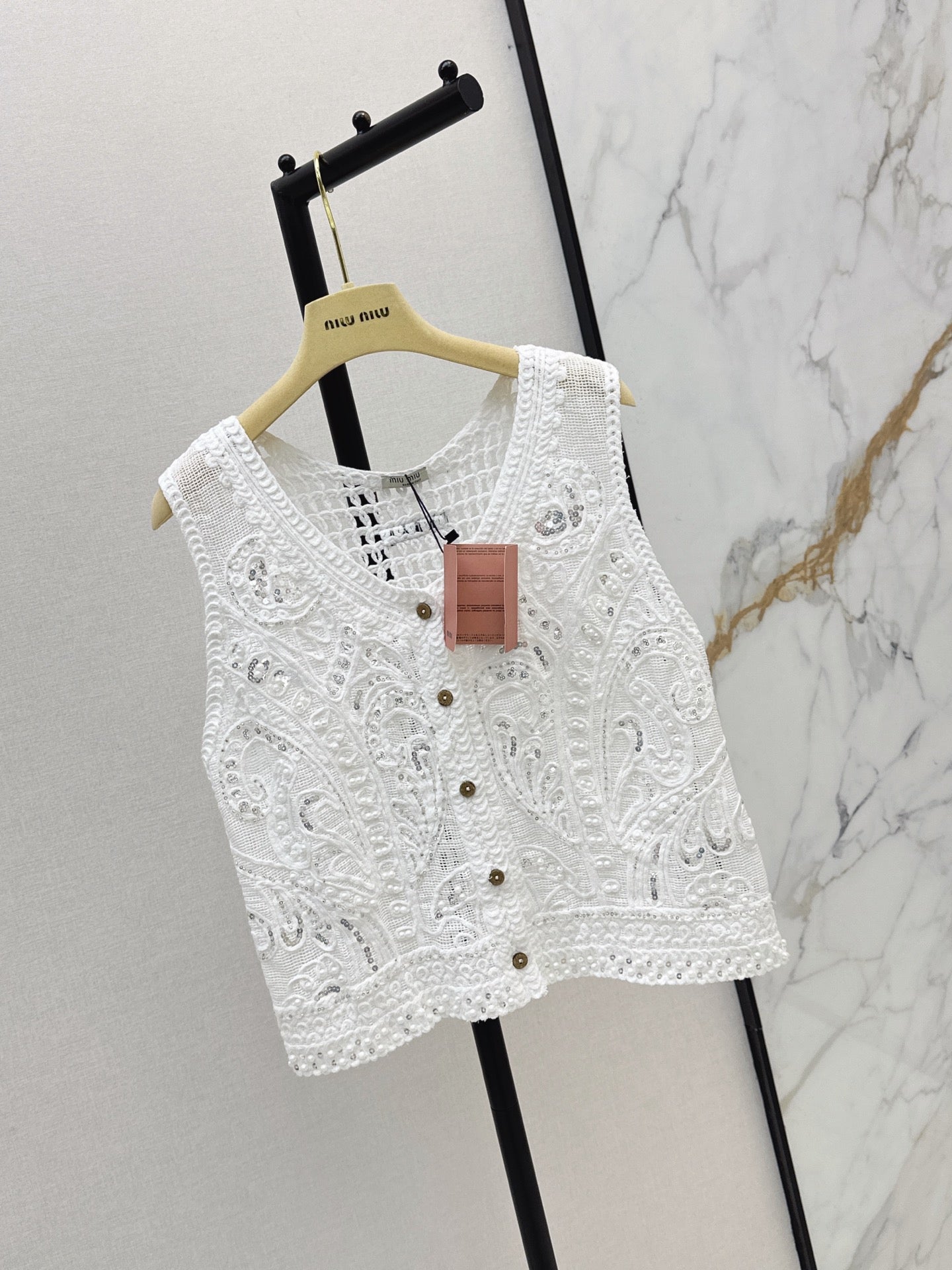 26SS NEW Bohemian style crochet vest