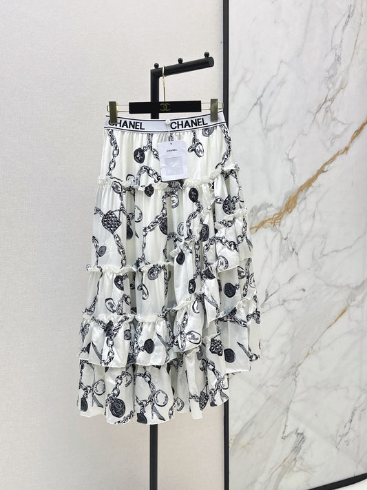 26SS NEW Asymmetrical Print Skirt