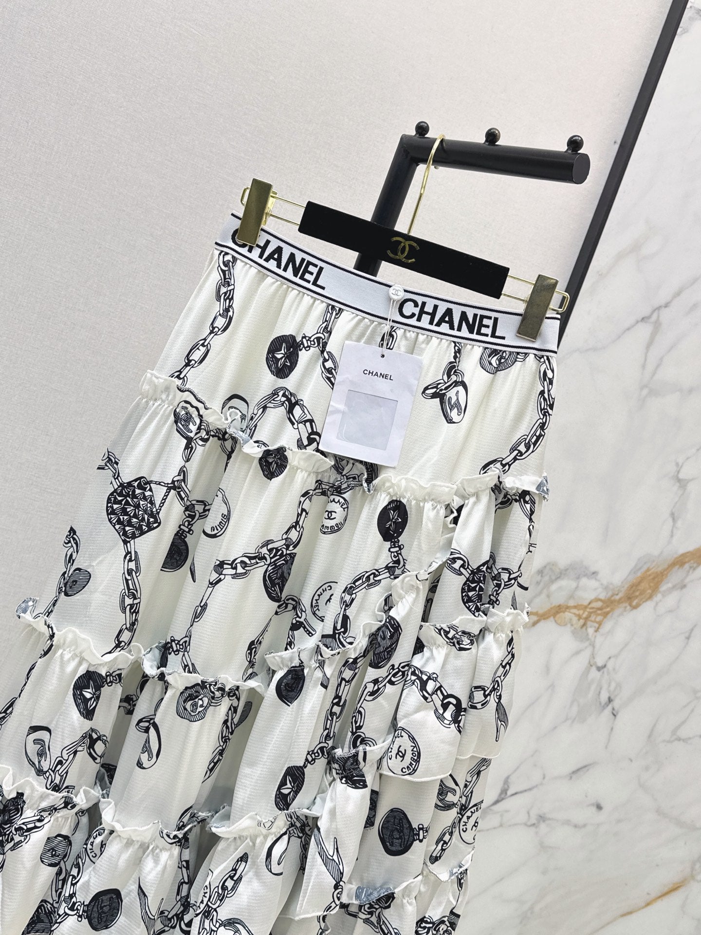 26SS NEW Asymmetrical Print Skirt
