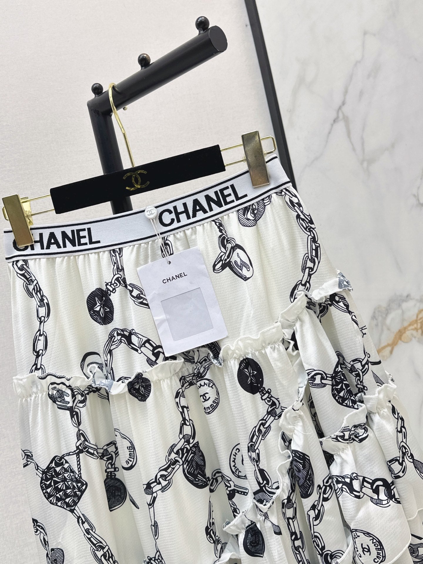 26SS NEW Asymmetrical Print Skirt