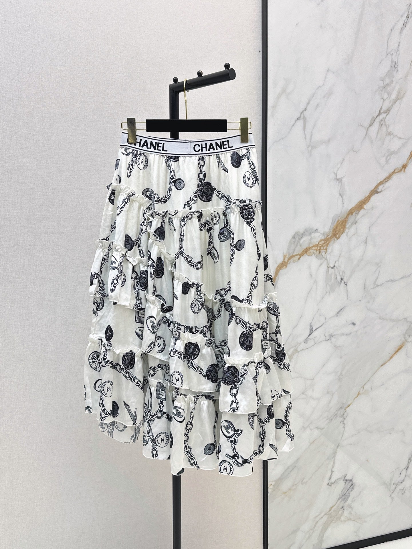 26SS NEW Asymmetrical Print Skirt