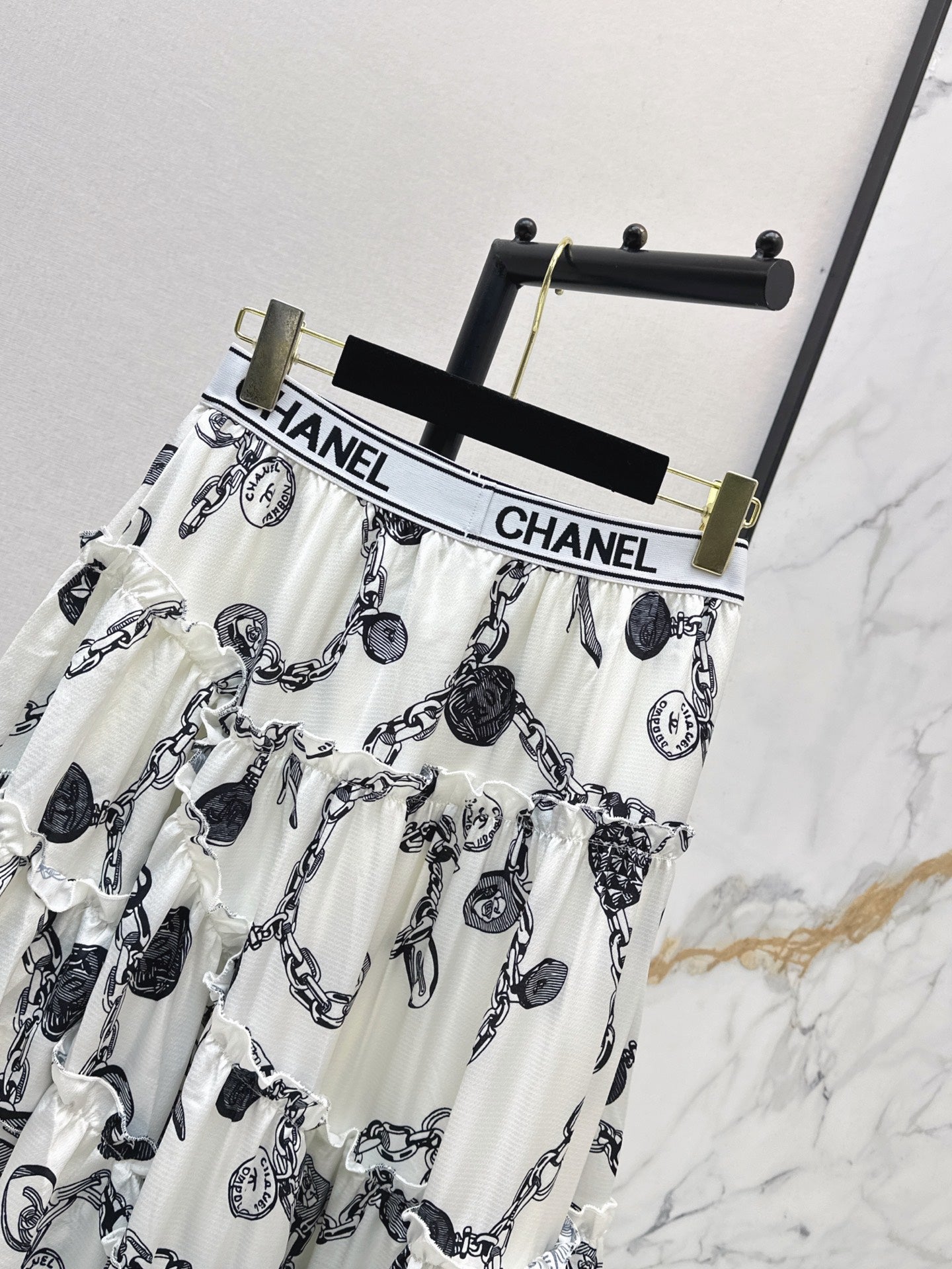26SS NEW Asymmetrical Print Skirt