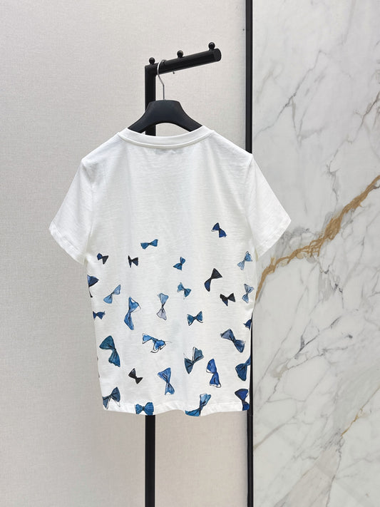 26SS NEW Butterfly Printed Round Neck T-shirt