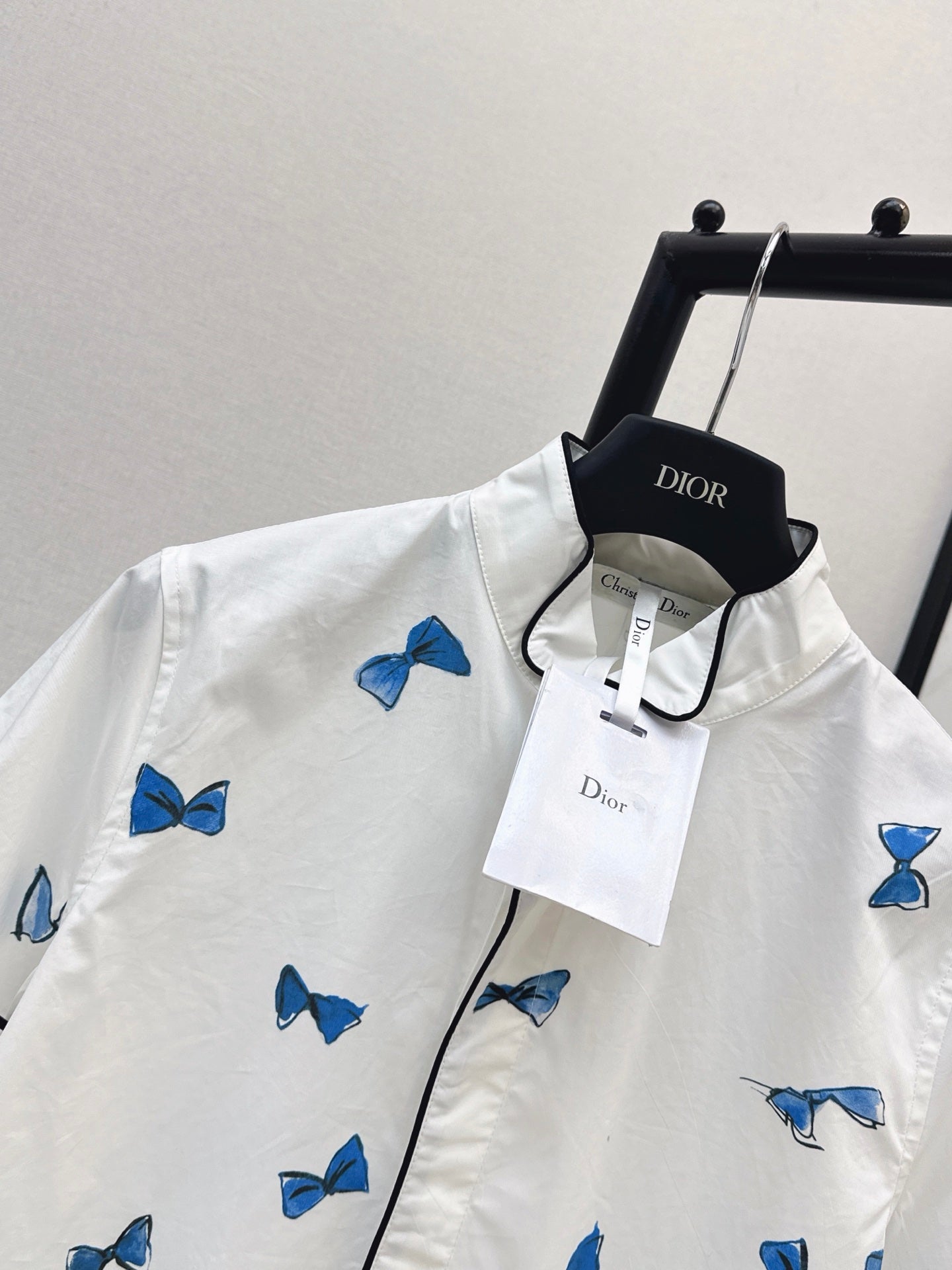 26SS NEW vacation series bow printed short sleeved shirt