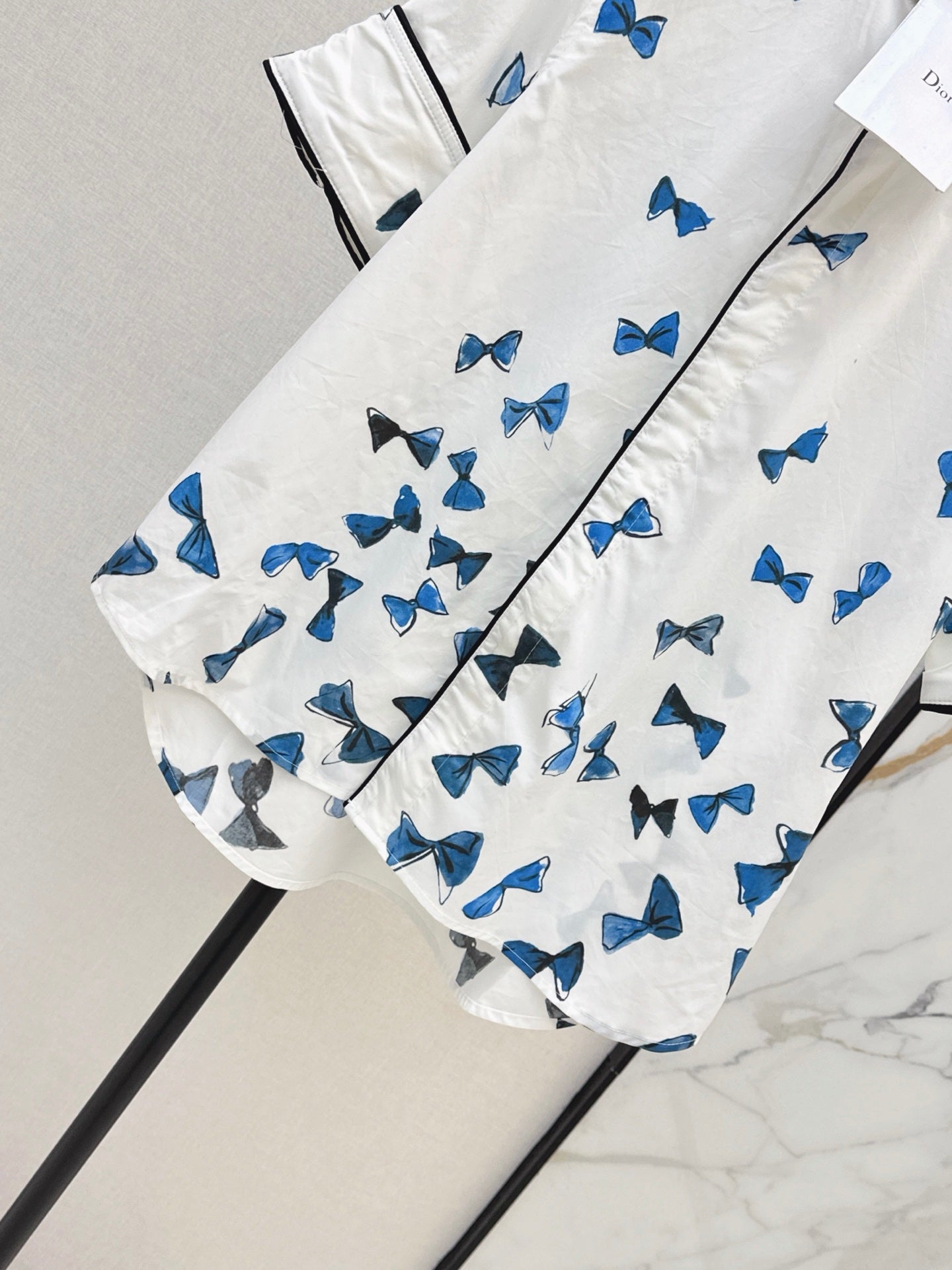 26SS NEW vacation series bow printed short sleeved shirt