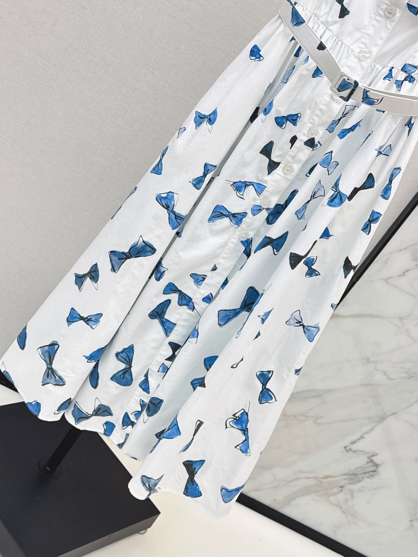 26SS NEW Butterfly Pattern Printed Strap Long Dress