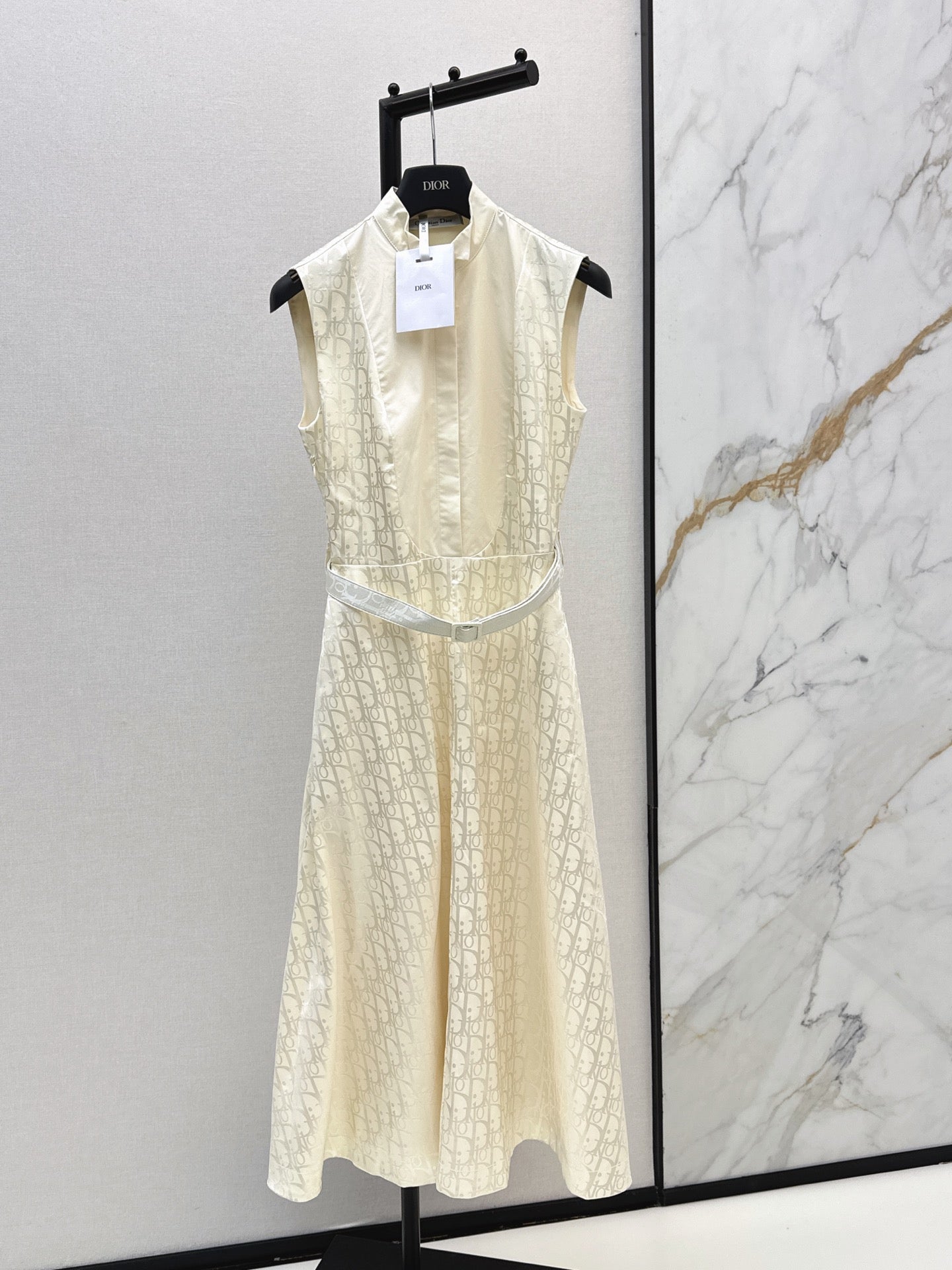 26SS NEW logo jacquard stand up collar long dress