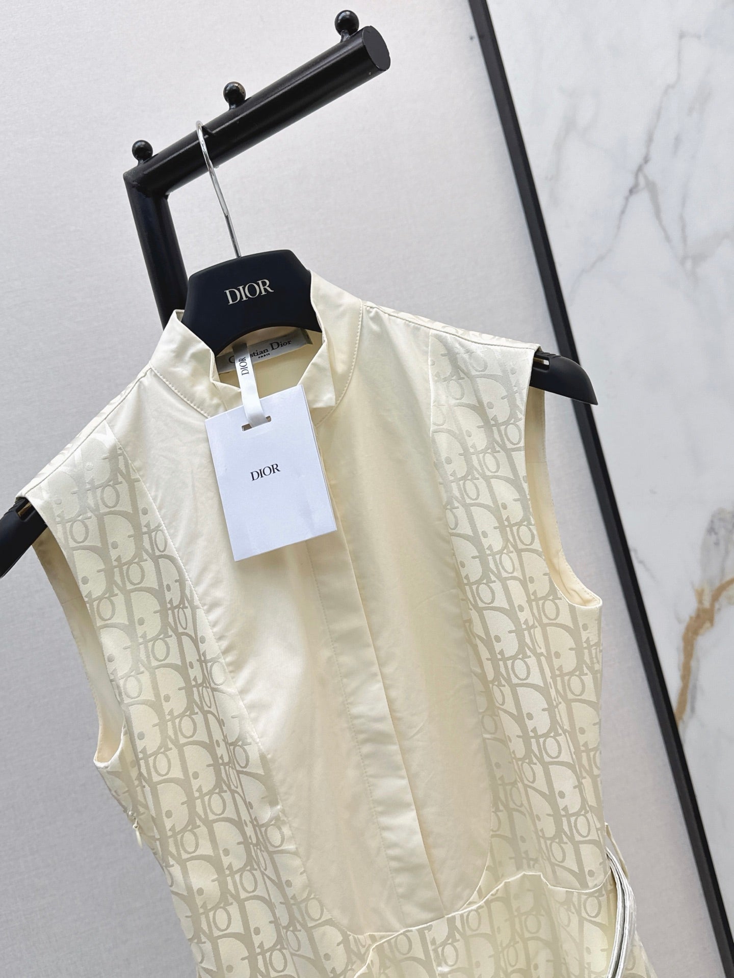 26SS NEW logo jacquard stand up collar long dress