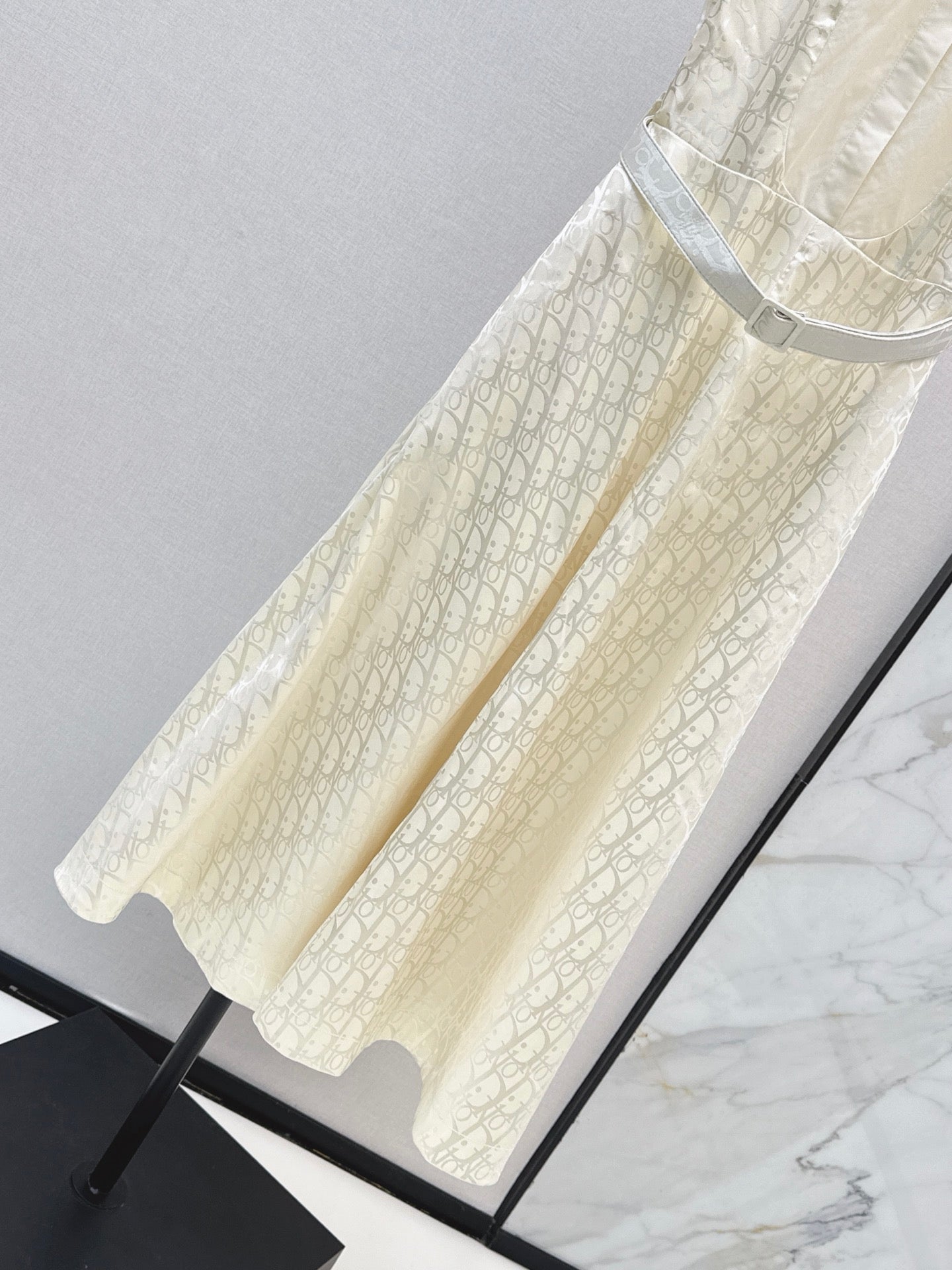 26SS NEW logo jacquard stand up collar long dress