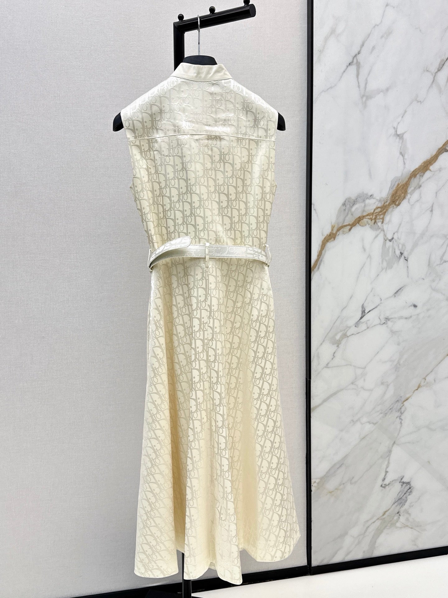 26SS NEW logo jacquard stand up collar long dress