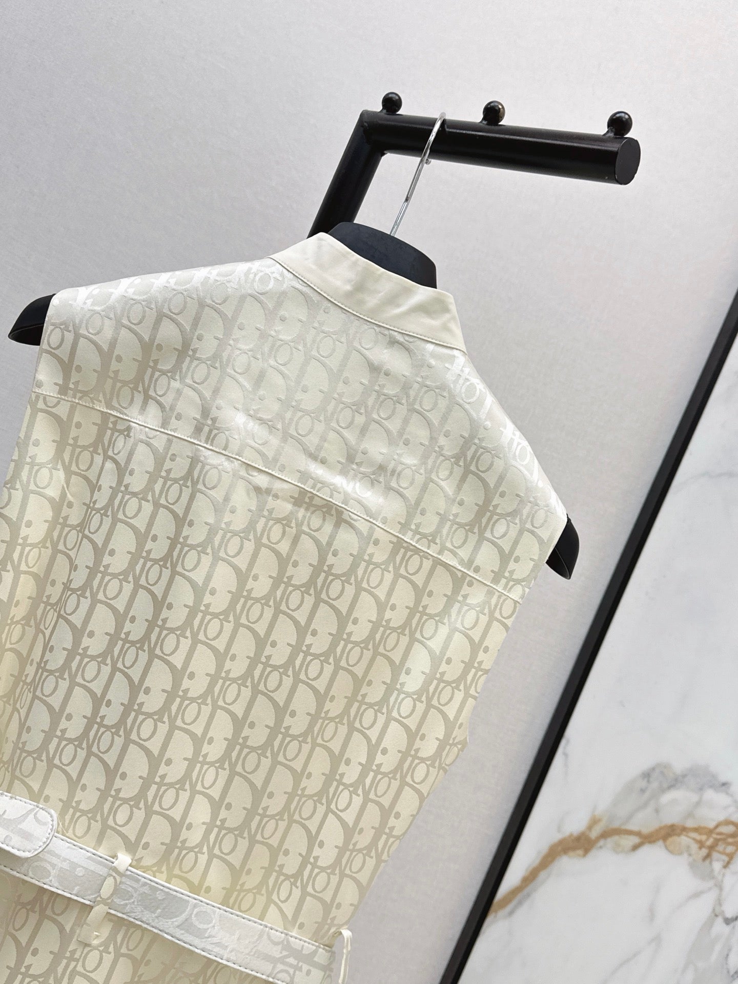 26SS NEW logo jacquard stand up collar long dress