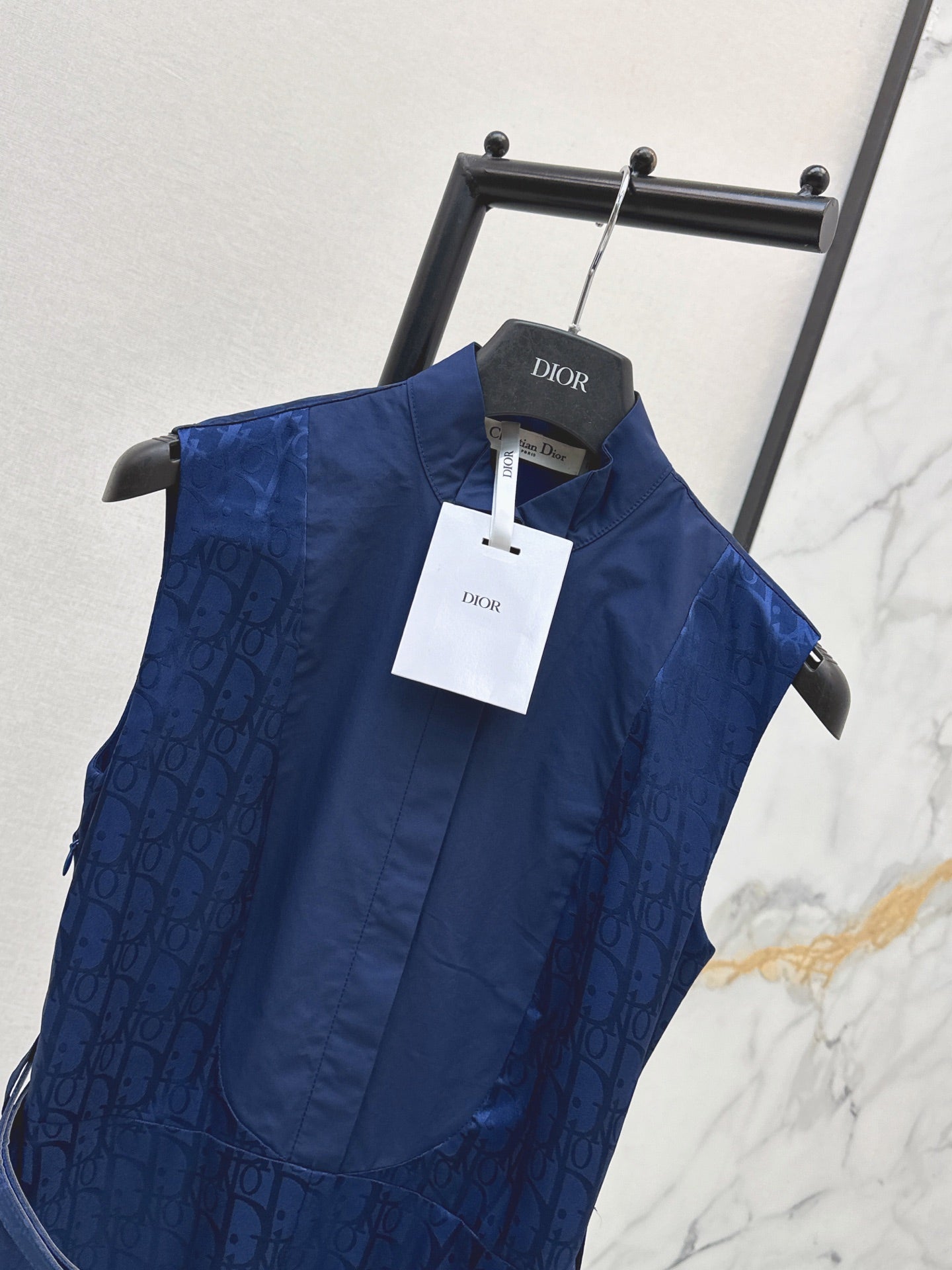 26SS NEW logo jacquard stand up collar long dress